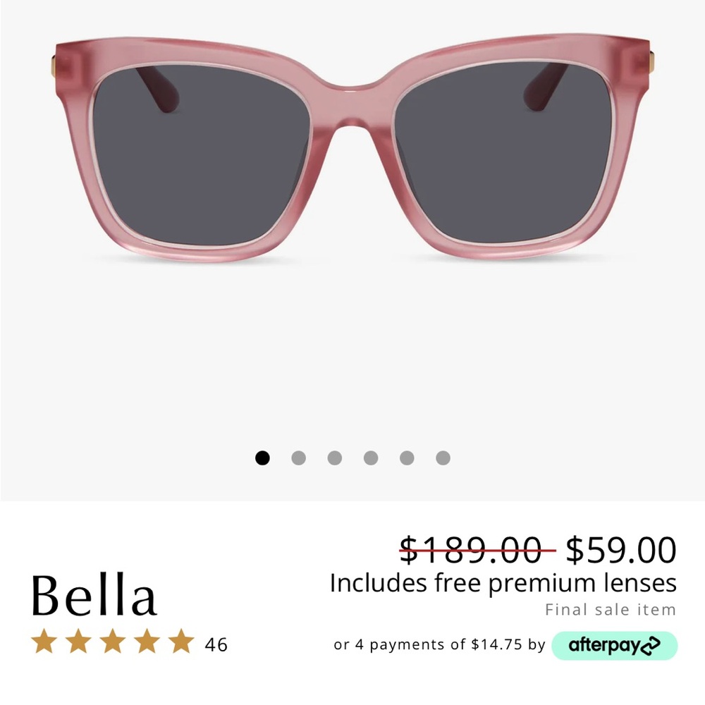 Diff Bella XS Guava Gold New in Box Sunglasses